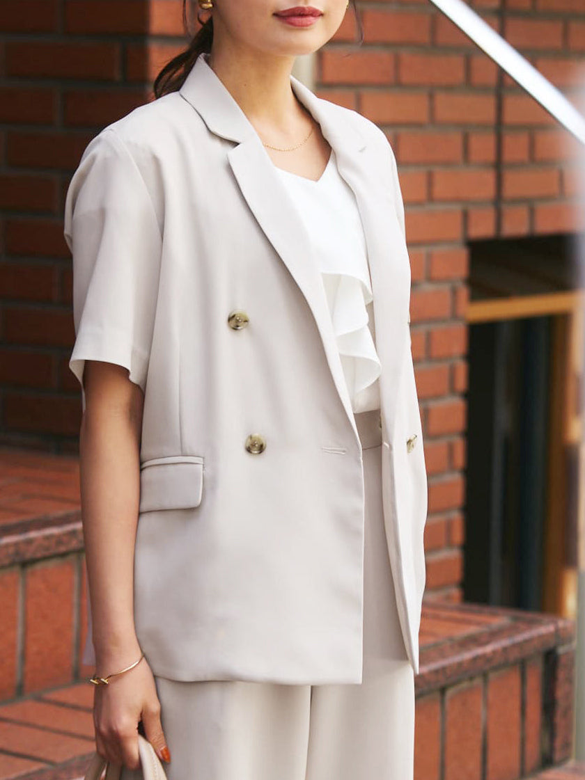 接触冷感】とろみハーフスリーブジャケット | 小柄・低身長女性向け