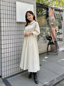 タックデザインハイウエストシャツワンピース-short & regular　[通常]