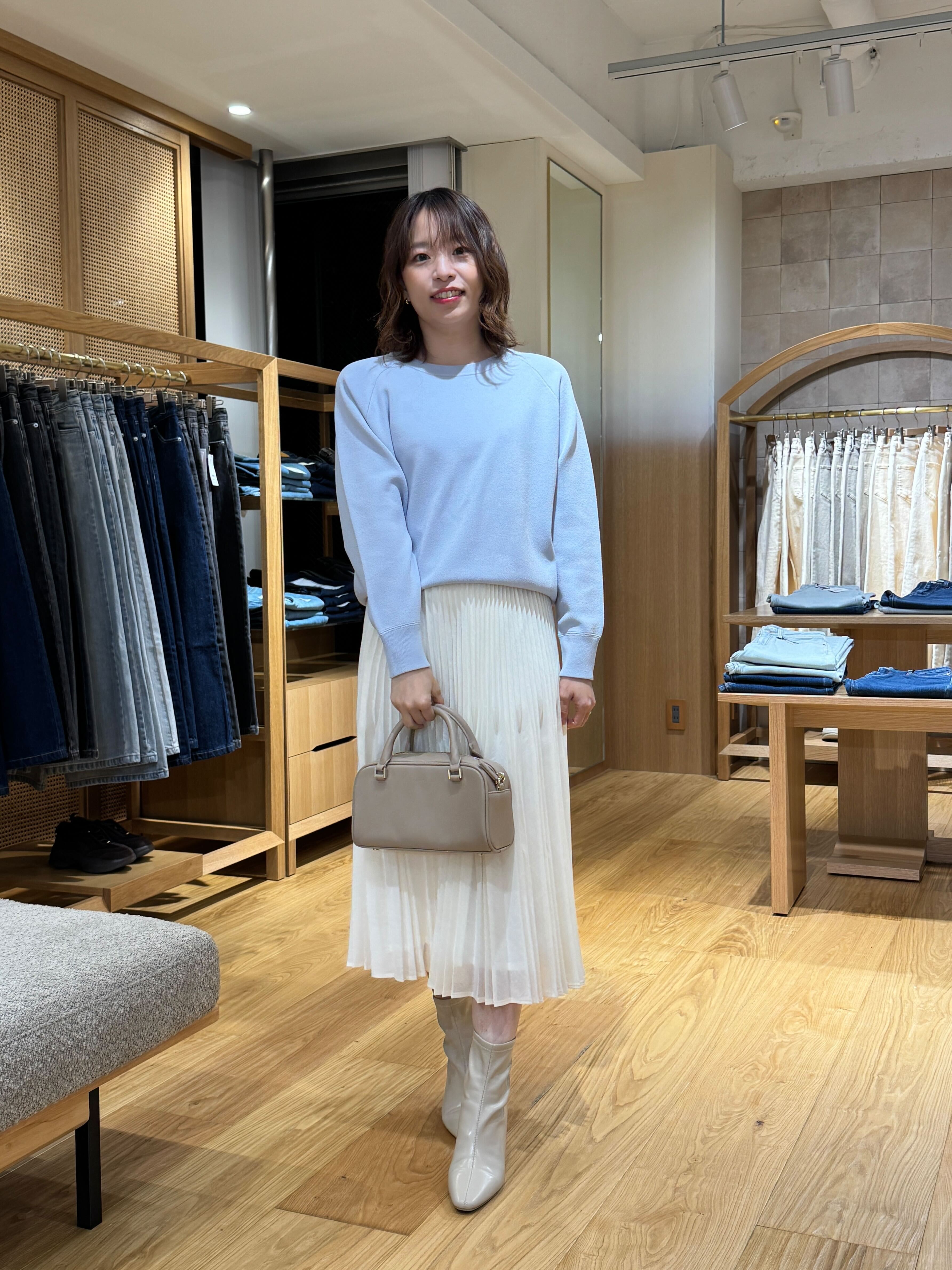 セットバックスクエアトゥショートブーツ | 小柄・低身長女性向け