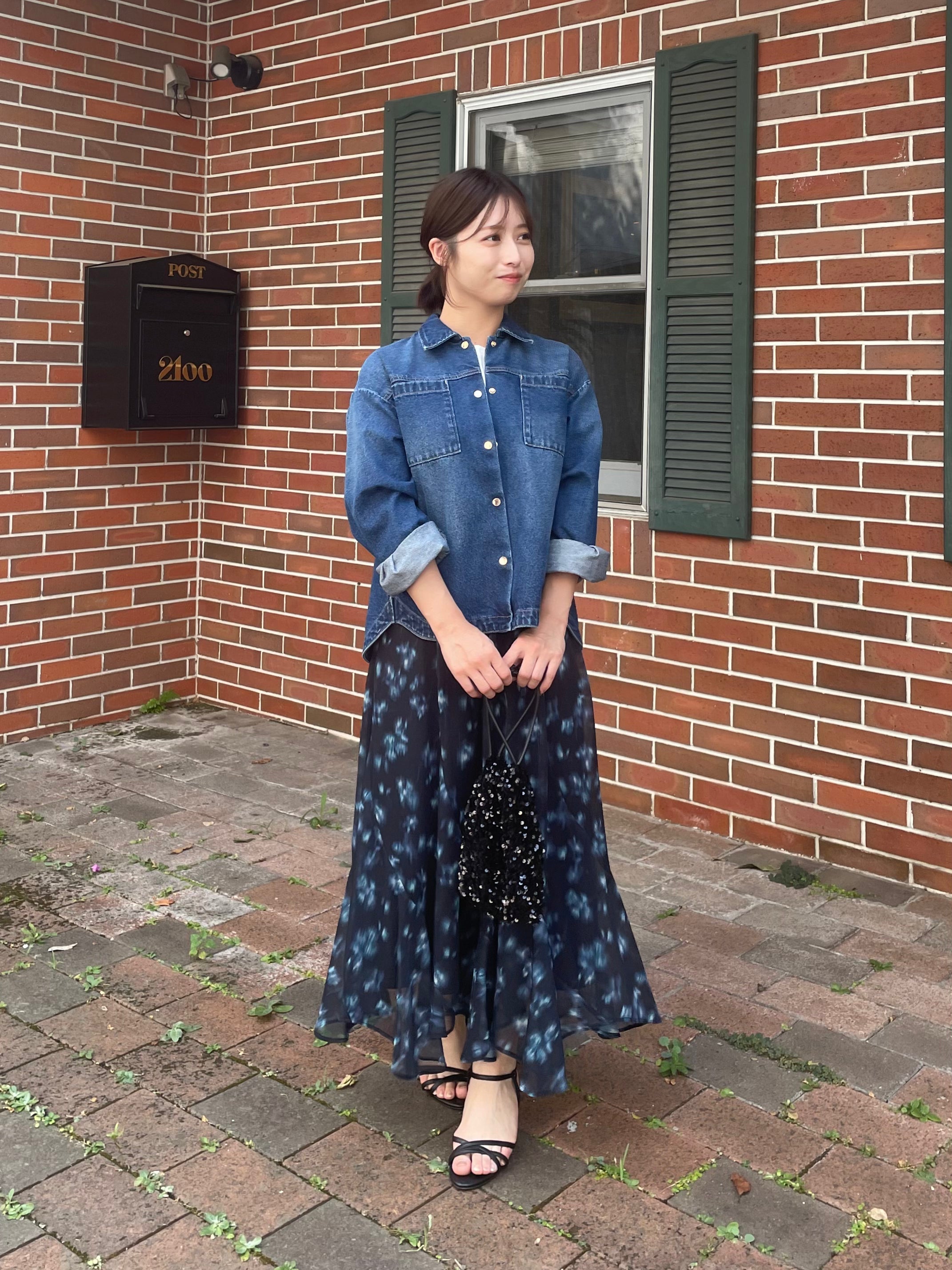 COHINA ダブルポケットデニムシャツジャケット　インディゴ ダブルポケットデニムシャツジャケット | 小柄・低身長女性向け