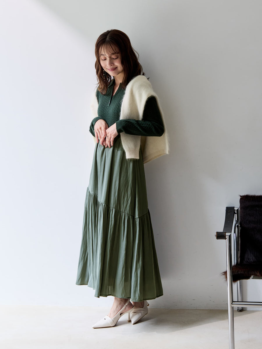 ミニケーブルティアードドッキングワンピース-short & regular　[通常]
