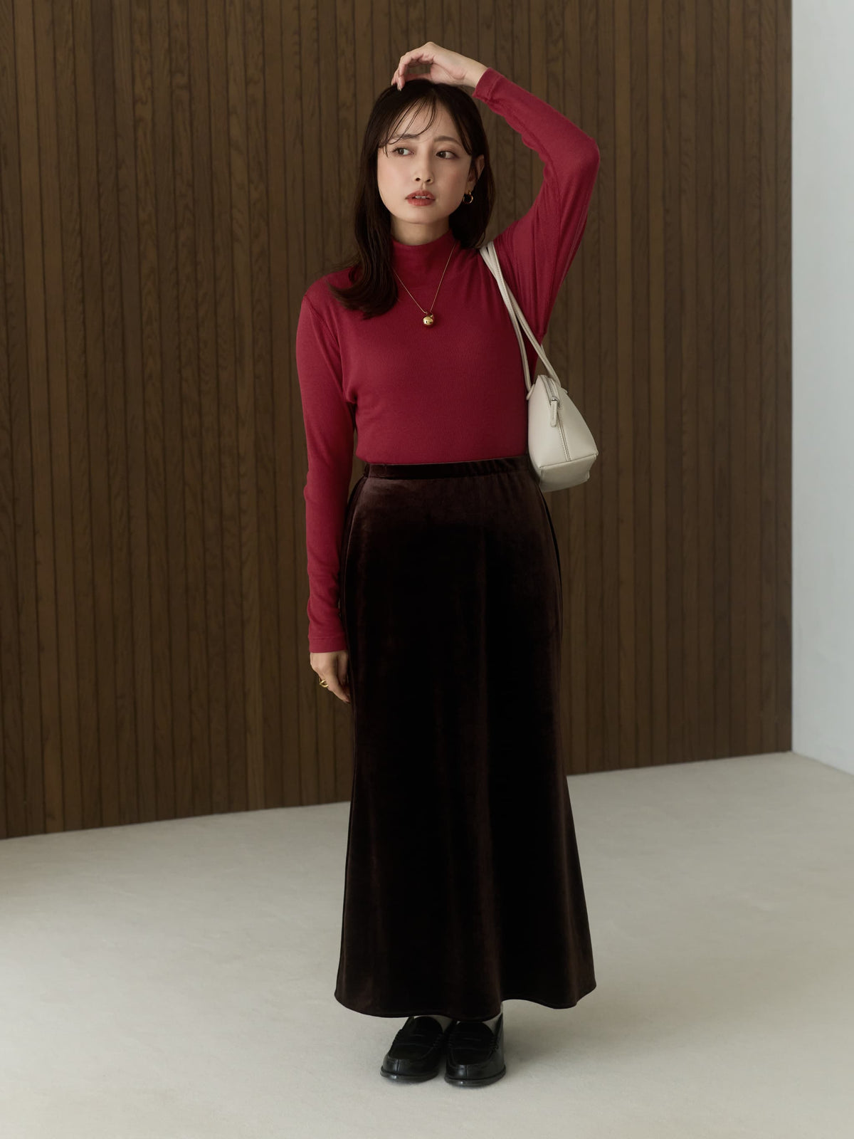 コットンシルクタートルネックトップス　[通常]