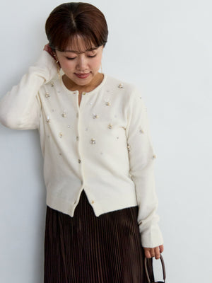 スパンコールビジューカーディガン　[通常]