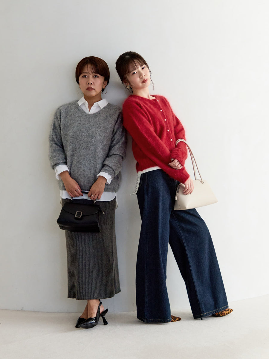 ウォッシャブルウールブレンドIラインスカート-short & regular　[通常]