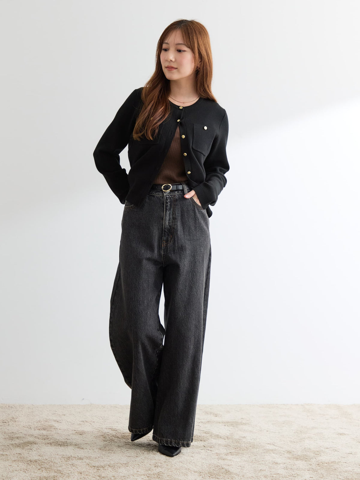 ＜CLASSY.掲載＞KUROKI DENIM フレアワイド-short & regular　[通常]