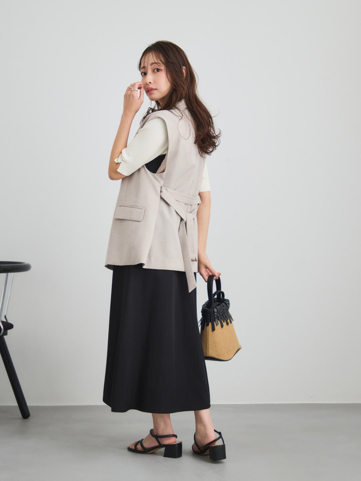 レイヤードデザインキャミワンピース-short & regular　[通常]