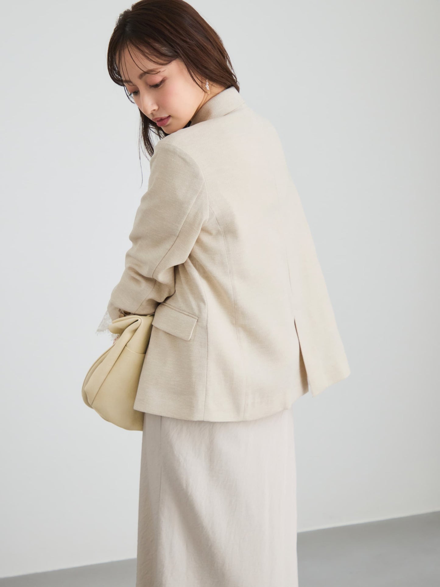 リネンライクゴールドボタンダブルジャケット　[通常]