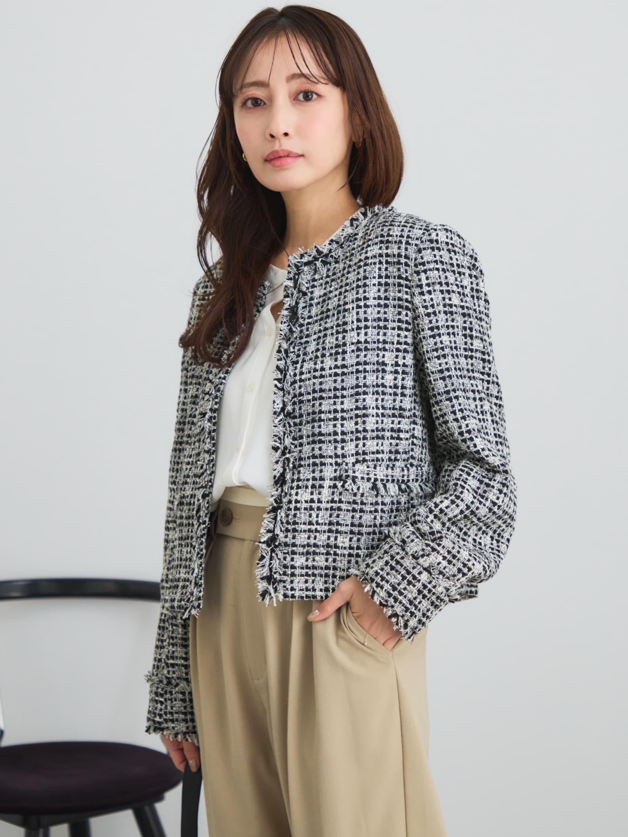 ミックスツイードジャケット | 小柄・低身長女性向けファッション通販