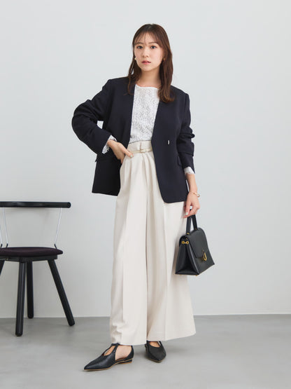 スカラップレーススリーブブラウス　[通常]