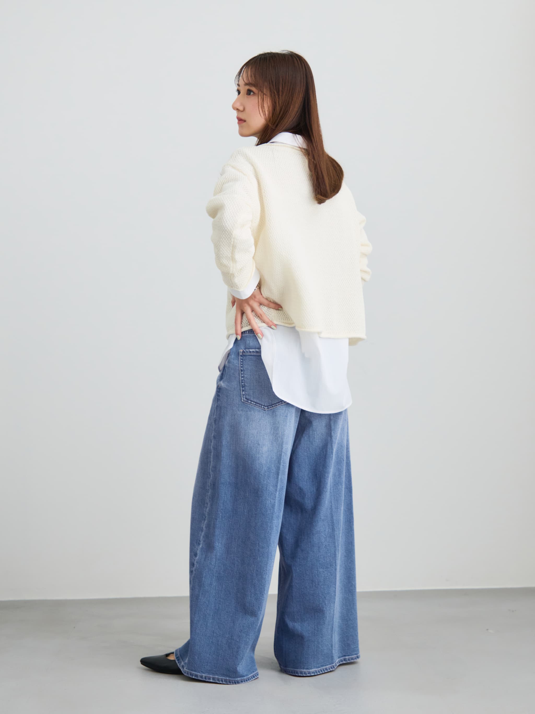 ペーパーヤーンメッシュニット | 小柄・低身長女性向けファッション