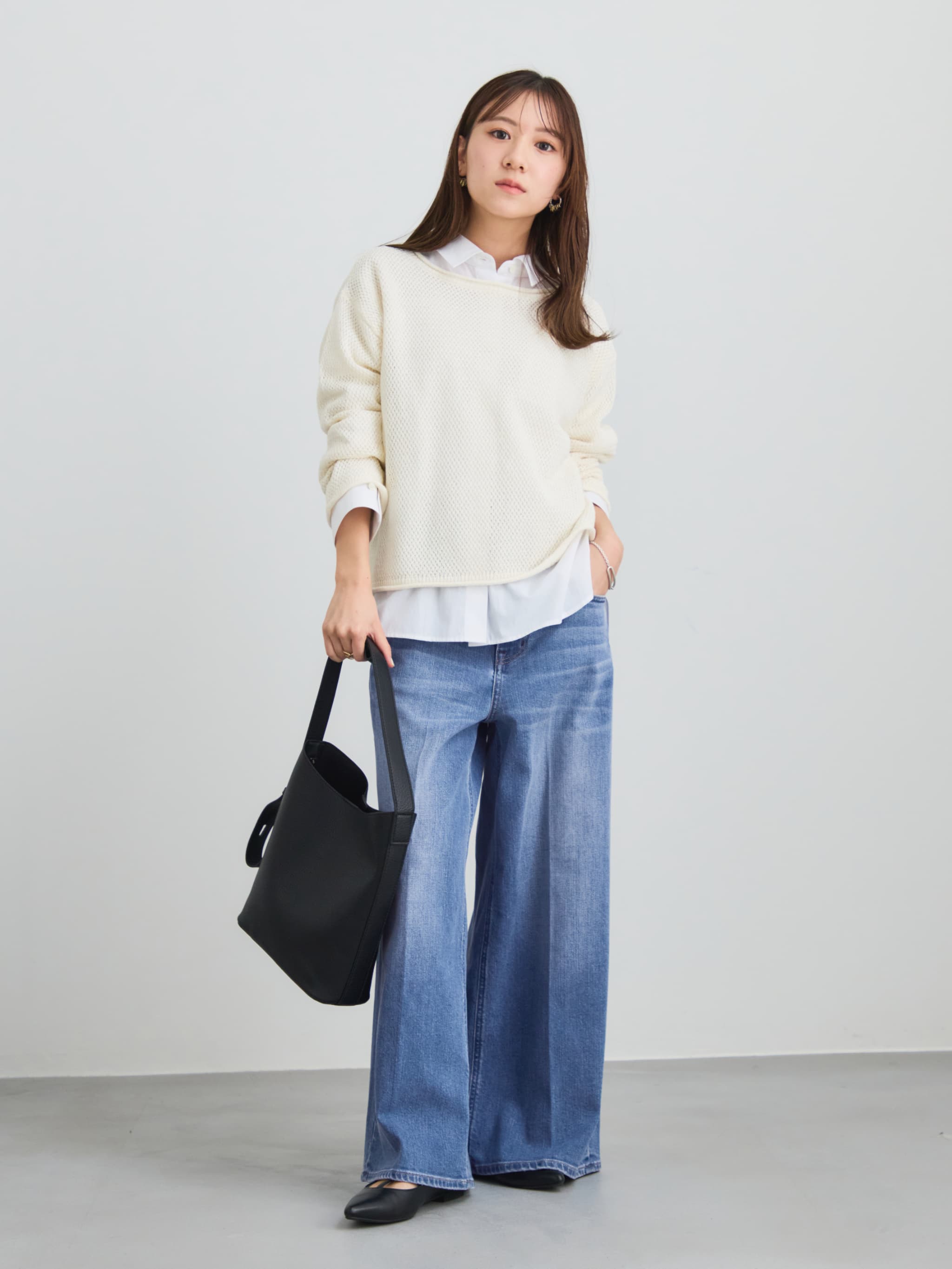 ペーパーヤーンメッシュニット | 小柄・低身長女性向けファッション