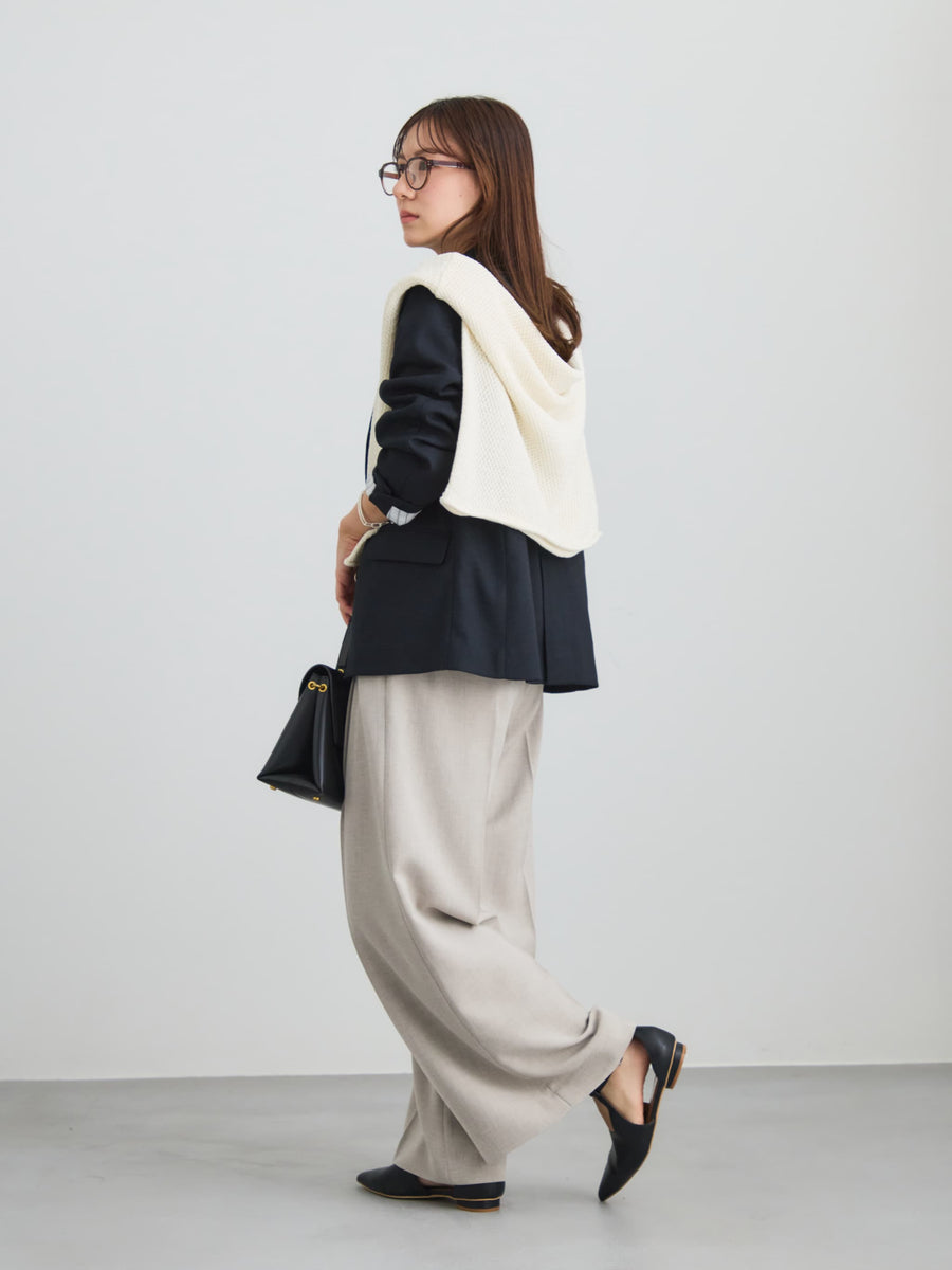 リネンライクゴールドボタンダブルジャケット　[通常]