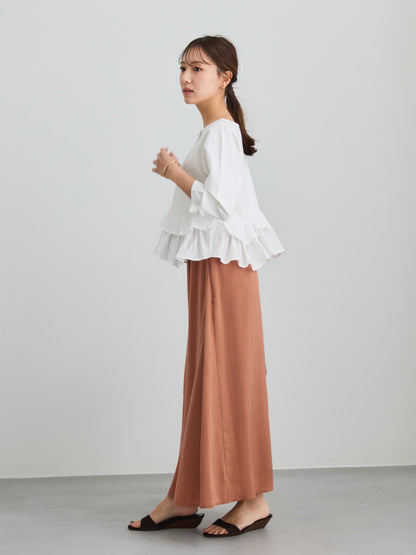 アシメナローサテンスカート-short & regular　[通常]