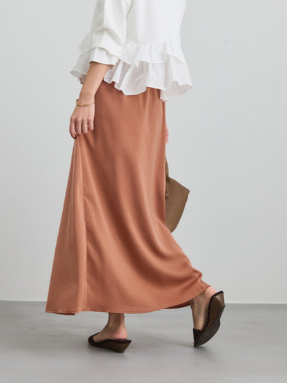 アシメナローサテンスカート-short & regular　[通常]