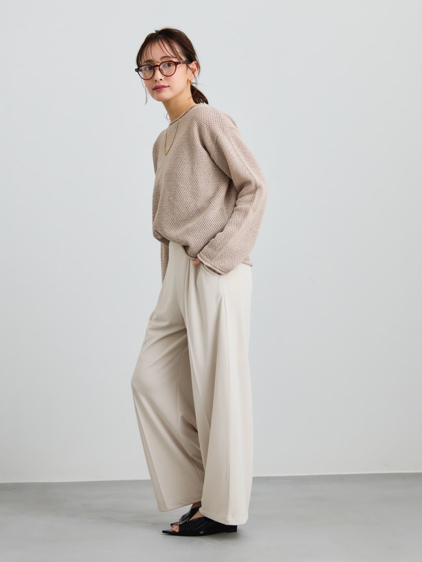 【UVカット/ウォッシャブル/防シワ】リラクシータックパンツ-short & regular　[通常]