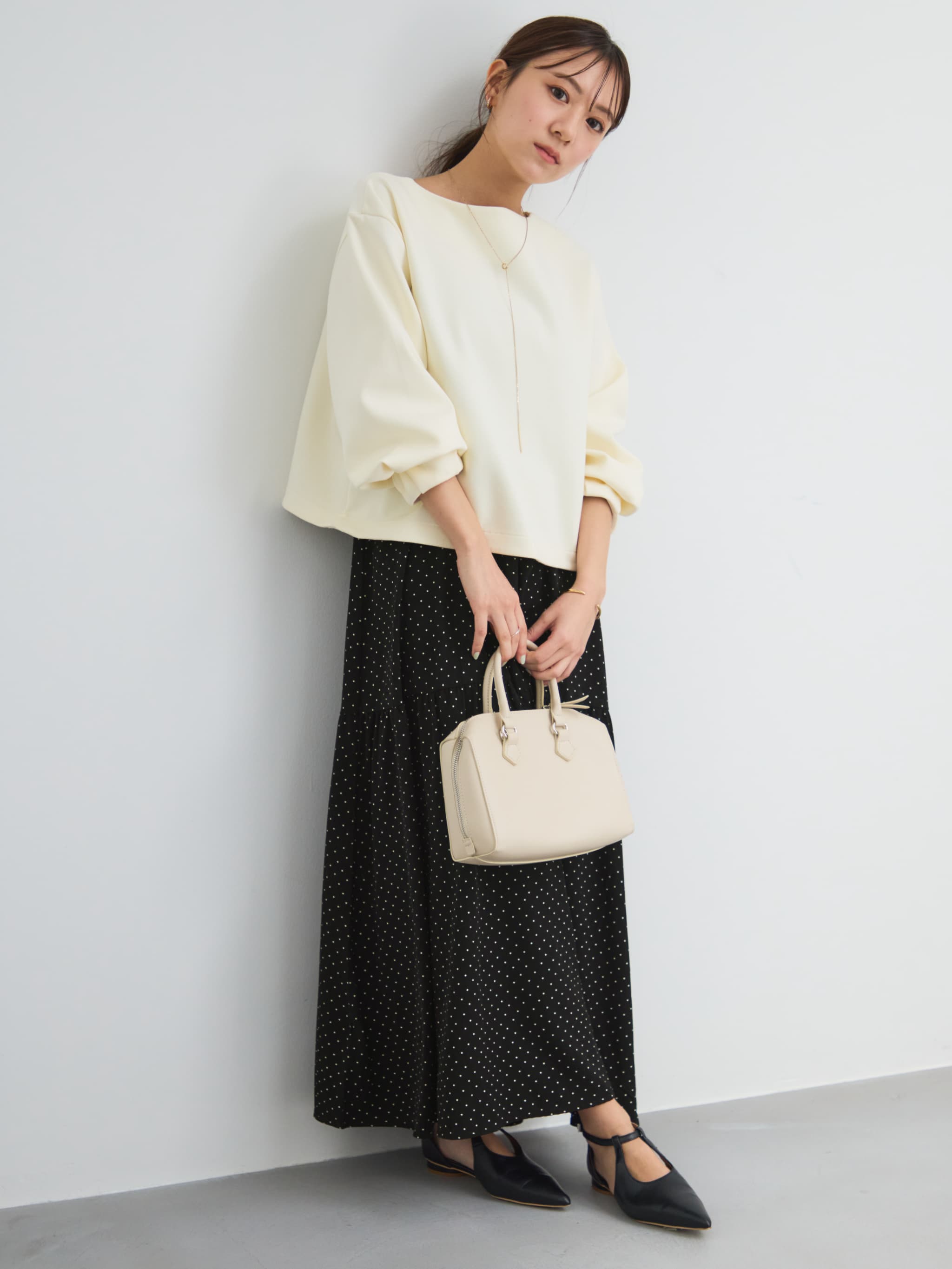 ダンボールトップスドットキャミワンピセット-short & regular | 小柄