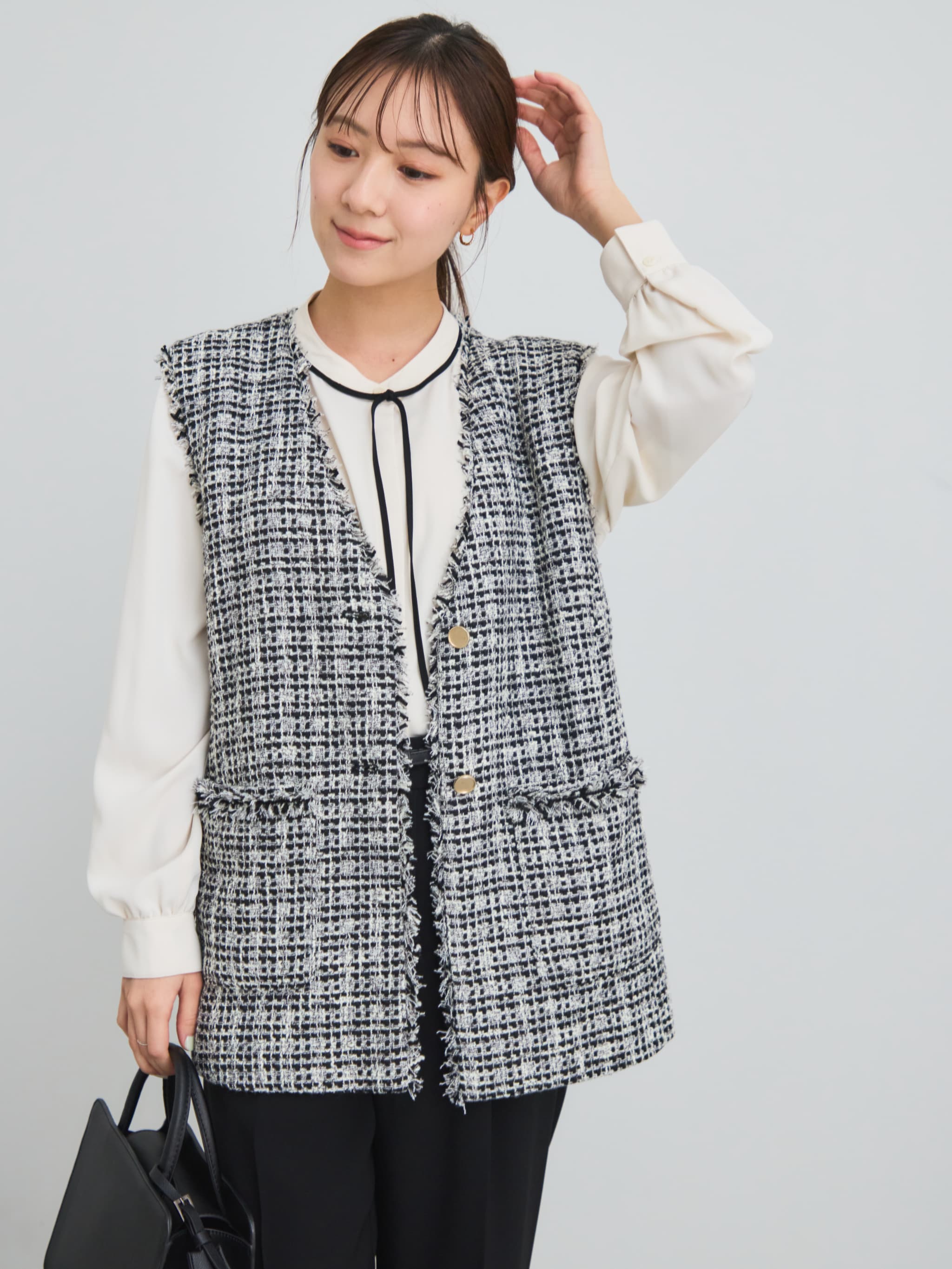 ミックスツイードジレ | 小柄・低身長女性向けファッション通販
