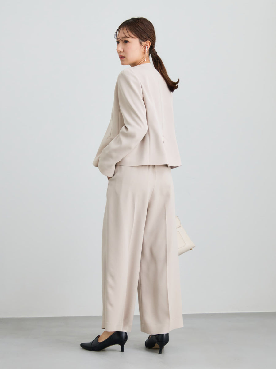 トリアセジョーゼットノーカラージャケット　[通常]