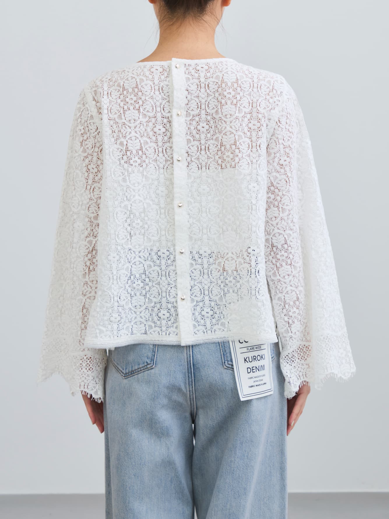 スカラップレーススリーブブラウス　[通常]