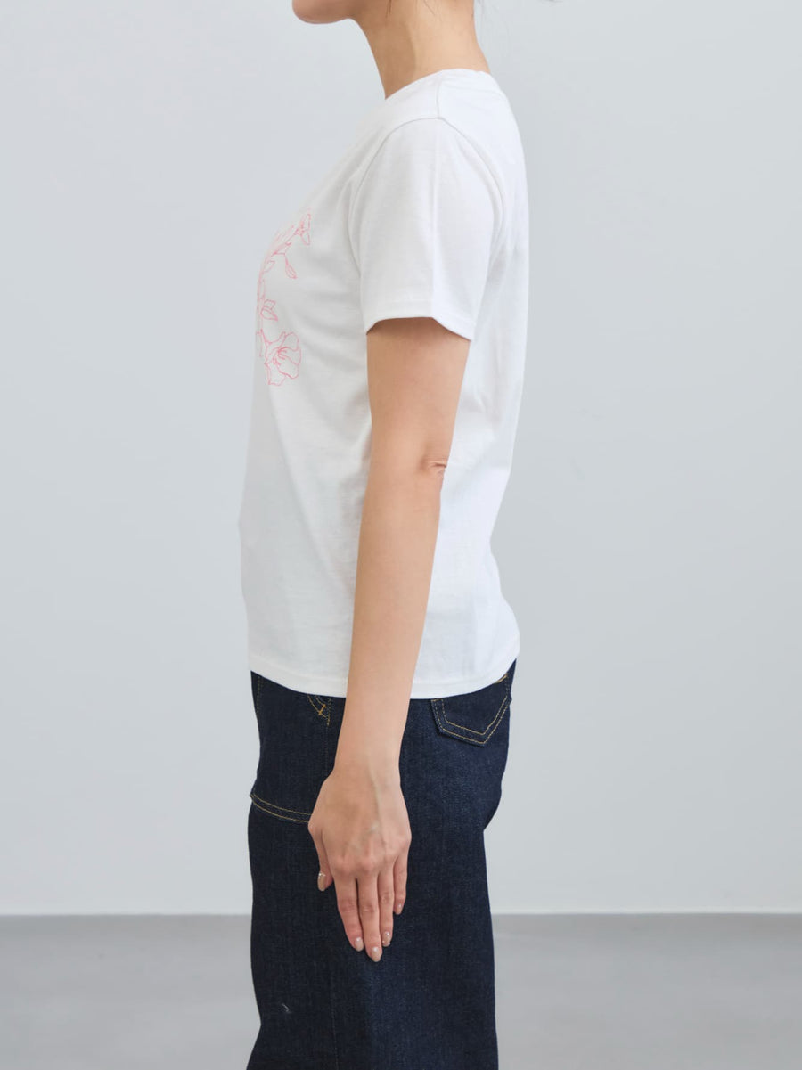 エンブロイダリーボタニカルＴシャツ　[通常]