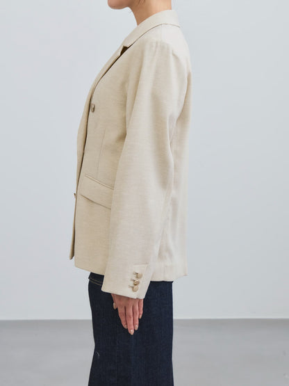 リネンライクゴールドボタンダブルジャケット　[通常]