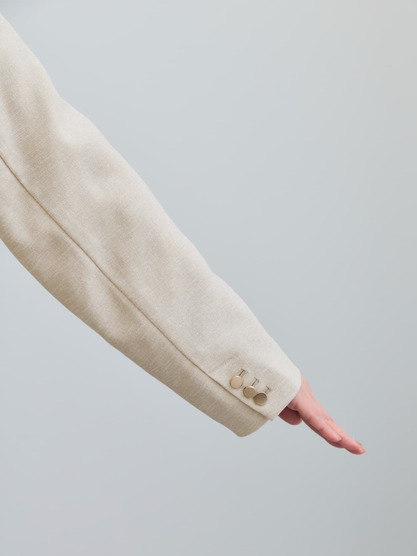 リネンライクゴールドボタンダブルジャケット　[通常]