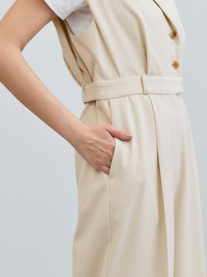 ショルダータックテーラードオールインワン-short & regular　[通常]