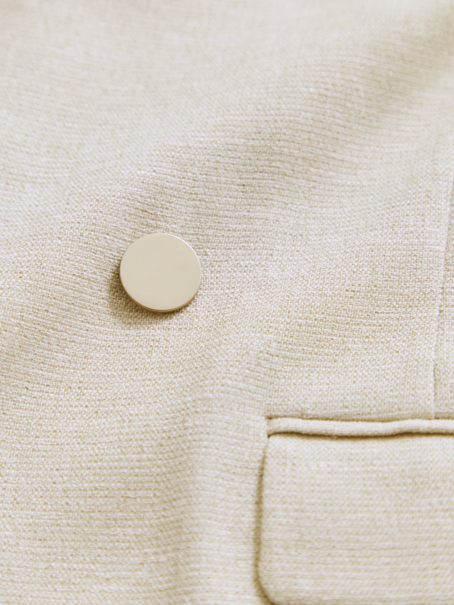 リネンライクゴールドボタンダブルジャケット　[通常]