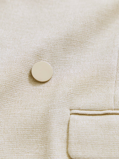 リネンライクゴールドボタンダブルジャケット　[通常]