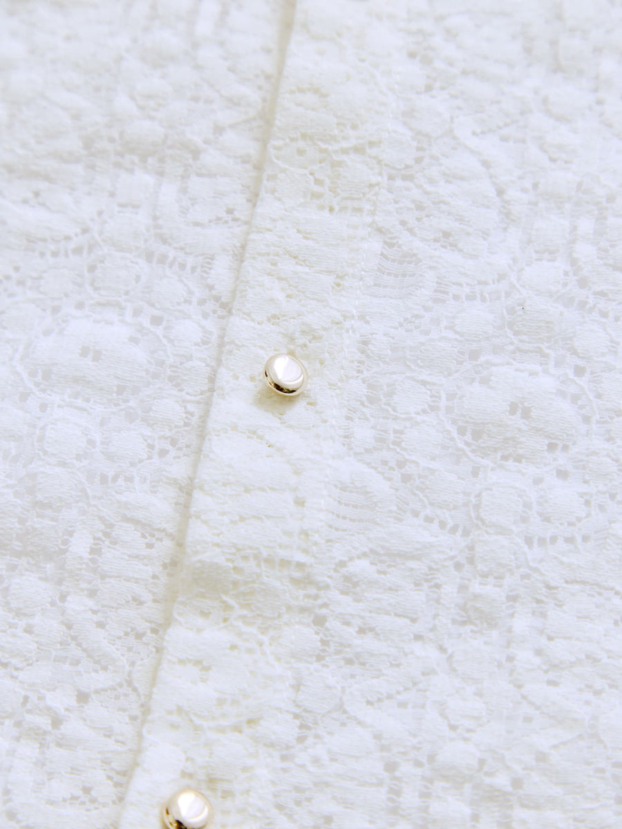 スカラップレーススリーブブラウス　[通常]