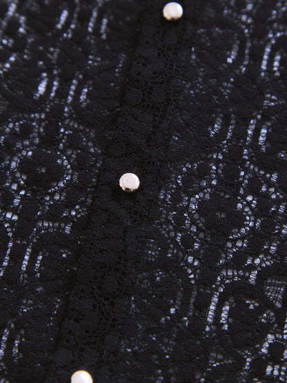 スカラップレーススリーブブラウス　[通常]