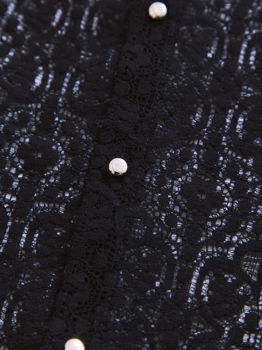 スカラップレーススリーブブラウス　[通常]