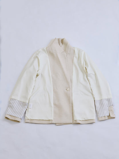 リネンライクゴールドボタンダブルジャケット　[通常]