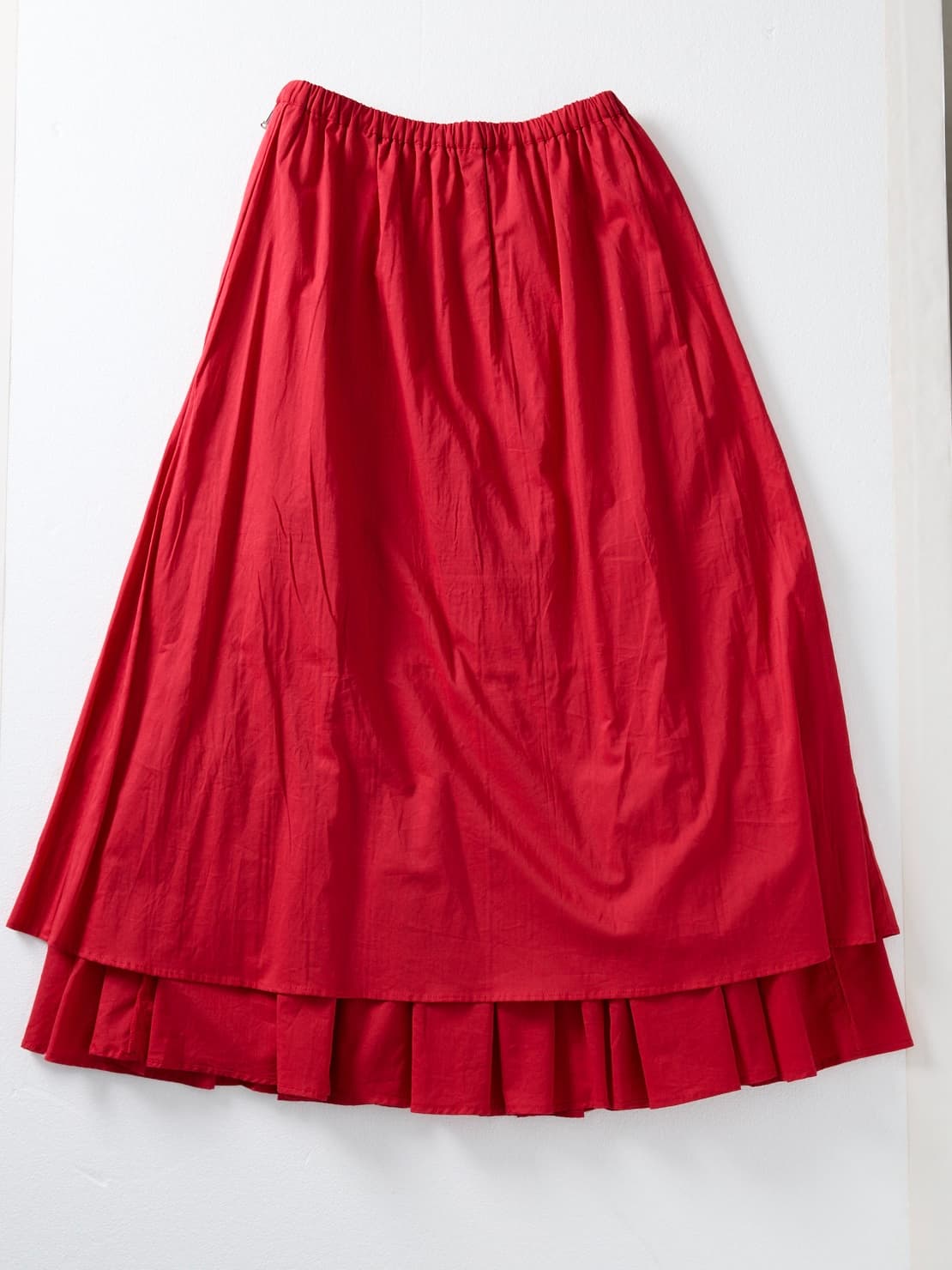 【手洗い可】【Made in India】ピンタックティアードスカート-short & regular　[通常]