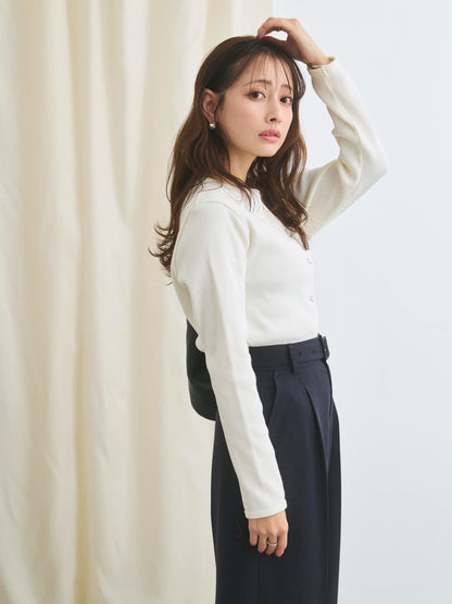 コットンテレコリブカーディガン　[通常]