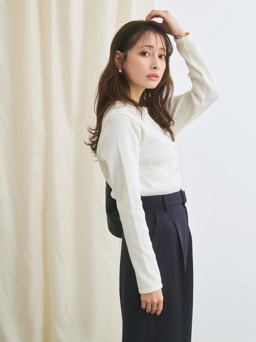 コットンテレコリブカーディガン　[通常]