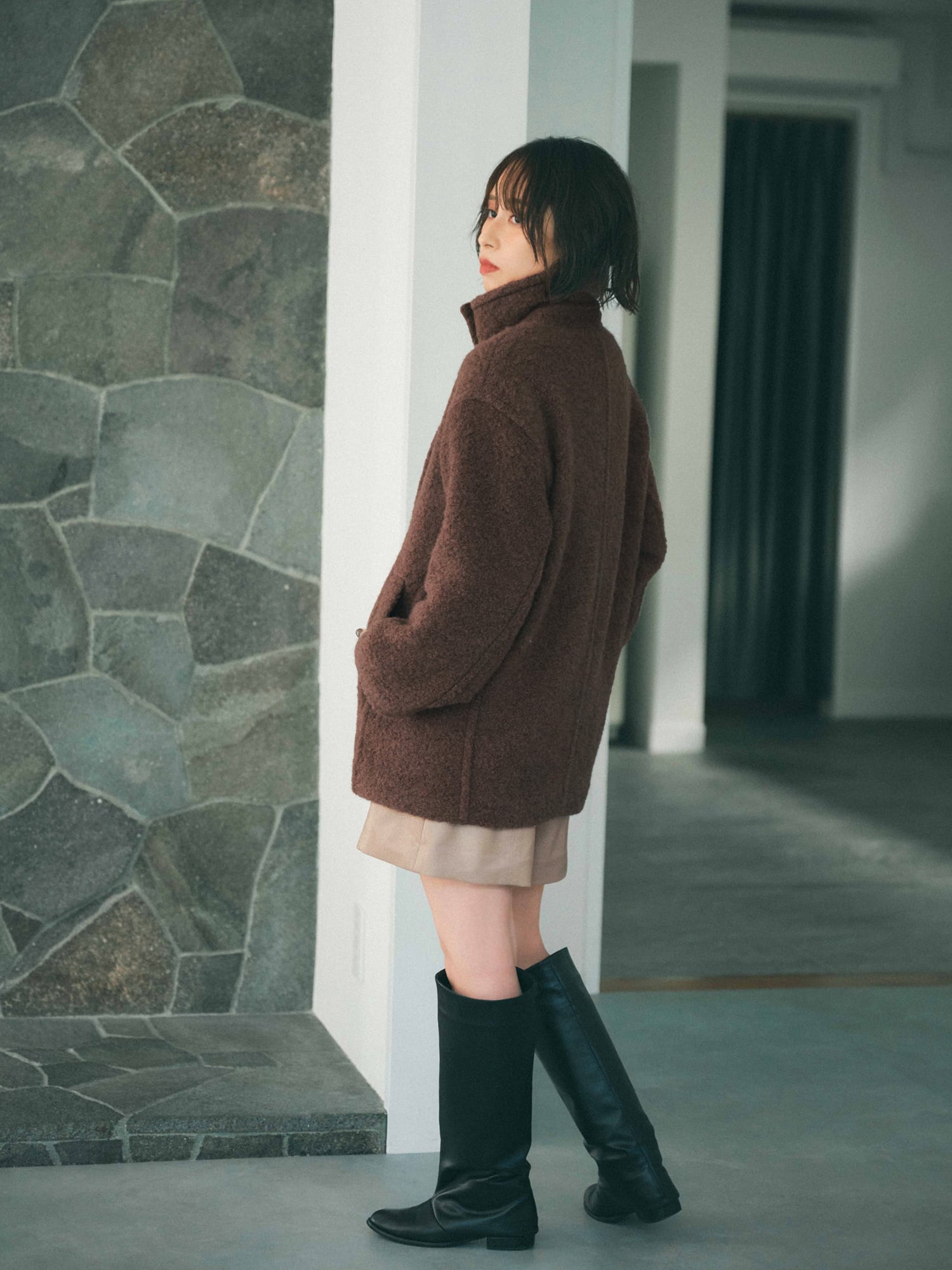 ウールループダブルコート | 小柄・低身長女性向けファッション通販