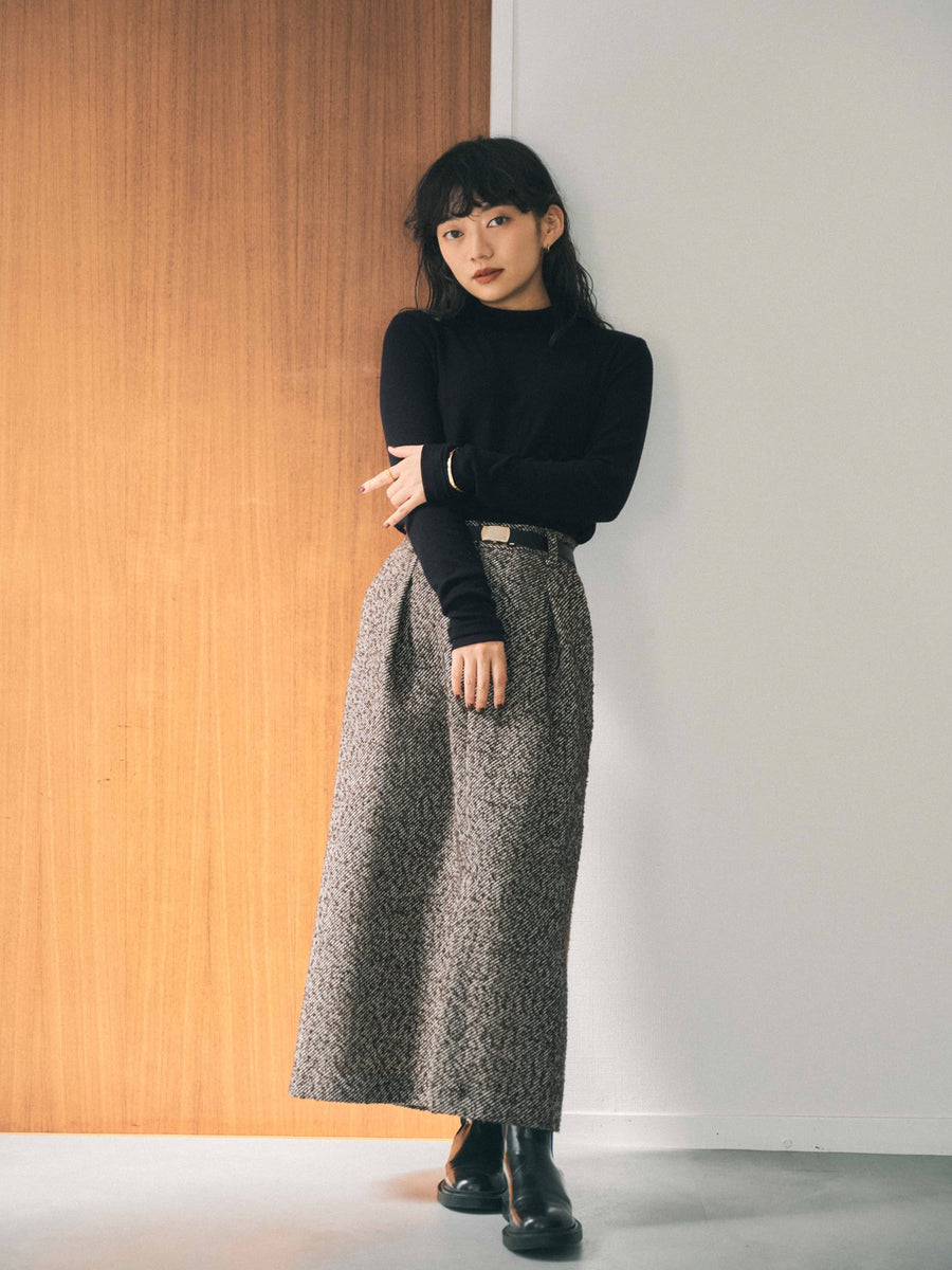 ネップツイードタックスカート　[通常]