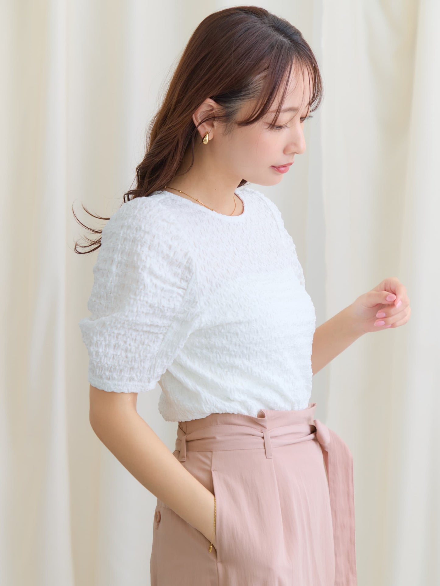 パフスリーブカットソー　[通常]