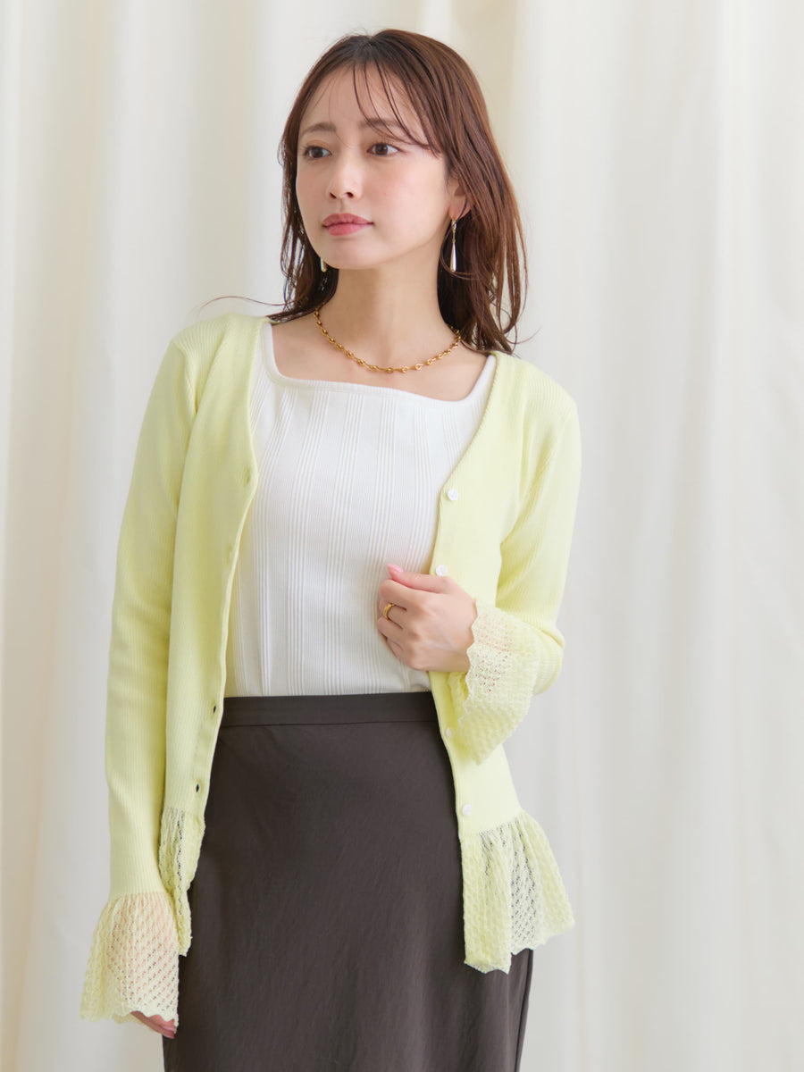 カップ付きスクエアネックタンクトップ　[通常]