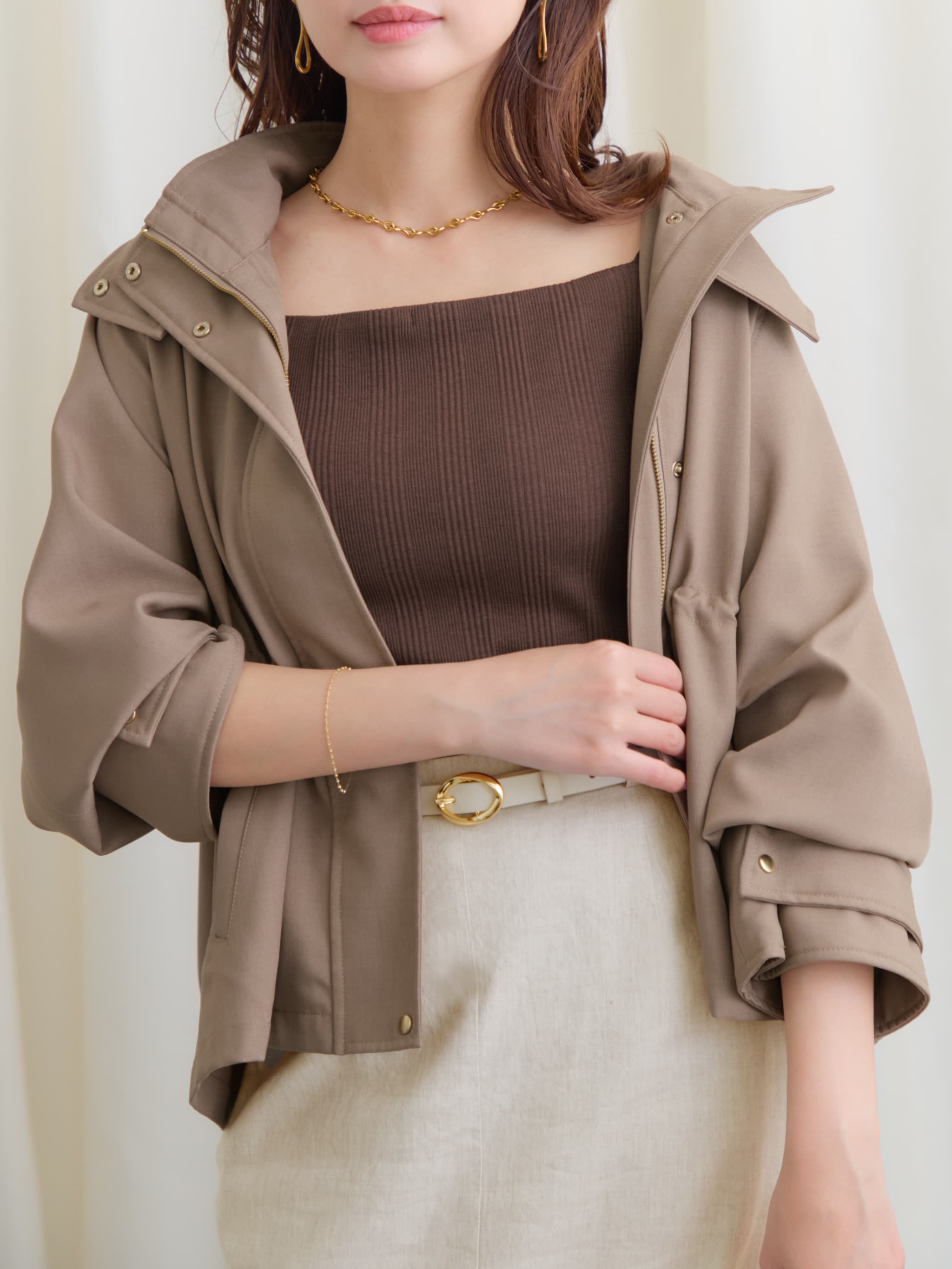 テントラインフーデッドブルゾン | 小柄・低身長女性向けファッション