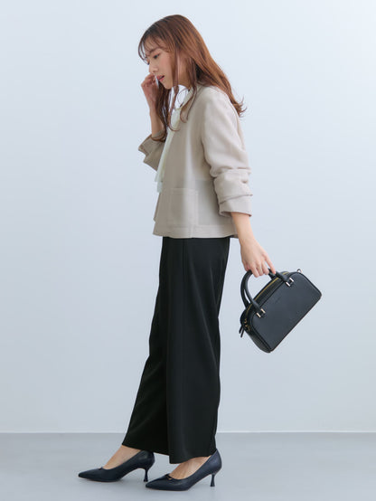 とろみワンタックストレートパンツ-short & regular　[通常]