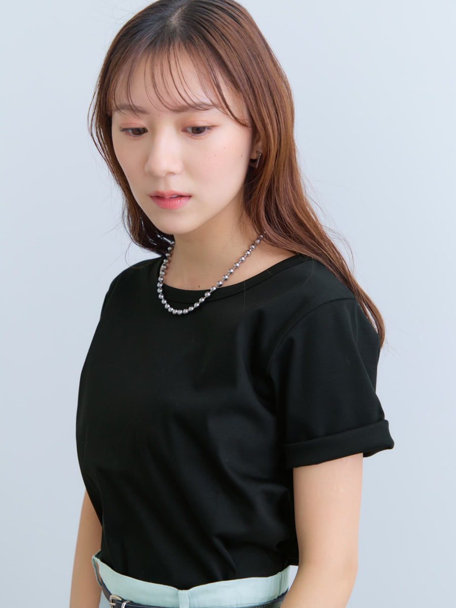 【接触冷感】シルケットコットンベーシックTシャツ　[通常]