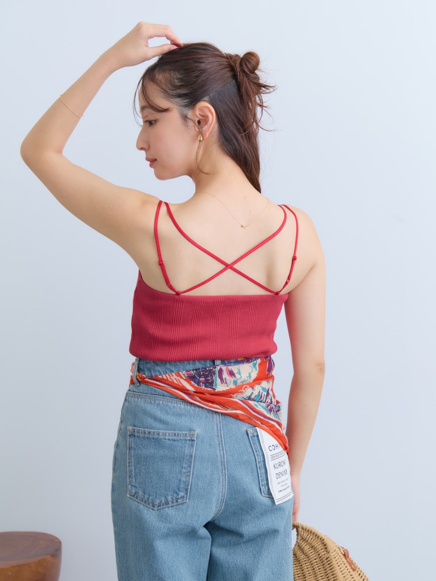 カップ付きバッククロスキャミソール　[通常]