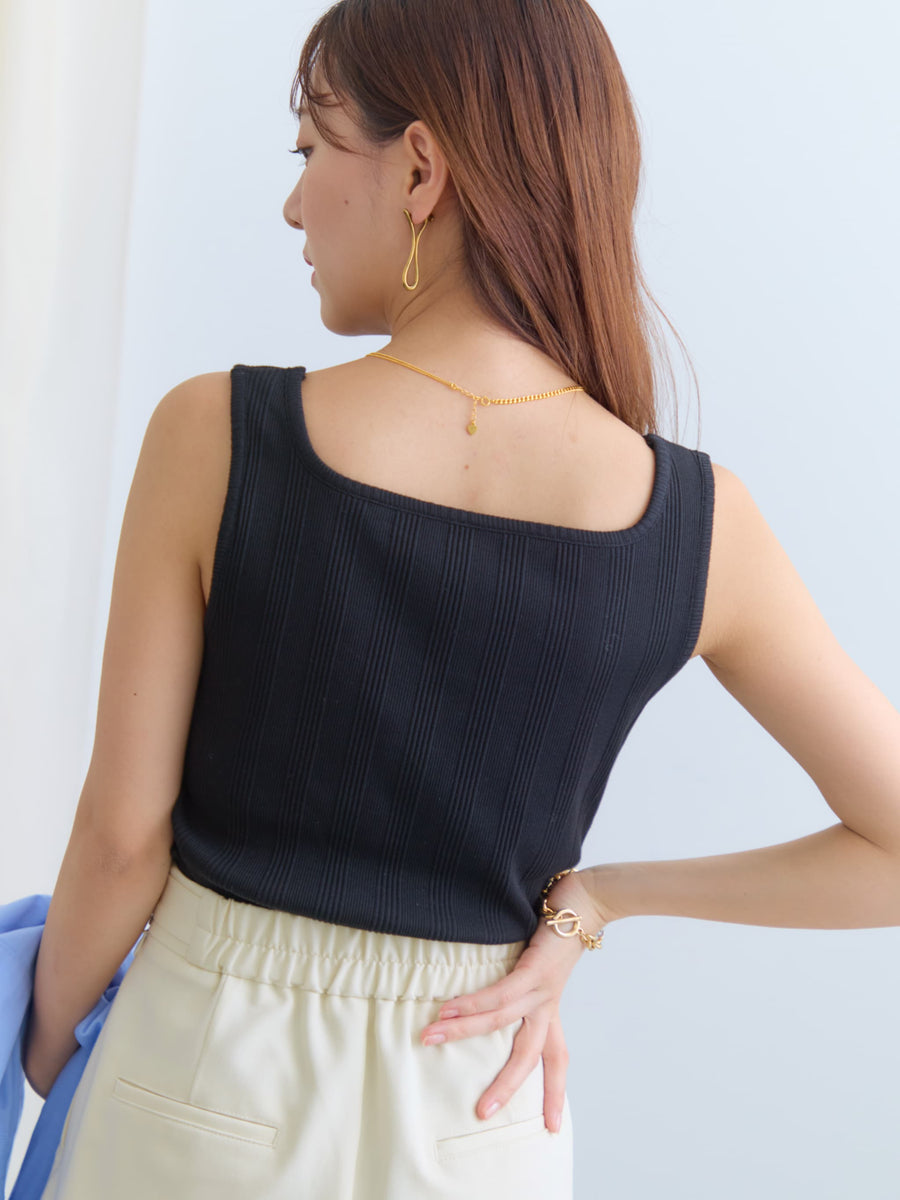 カップ付きスクエアネックタンクトップ　[通常]