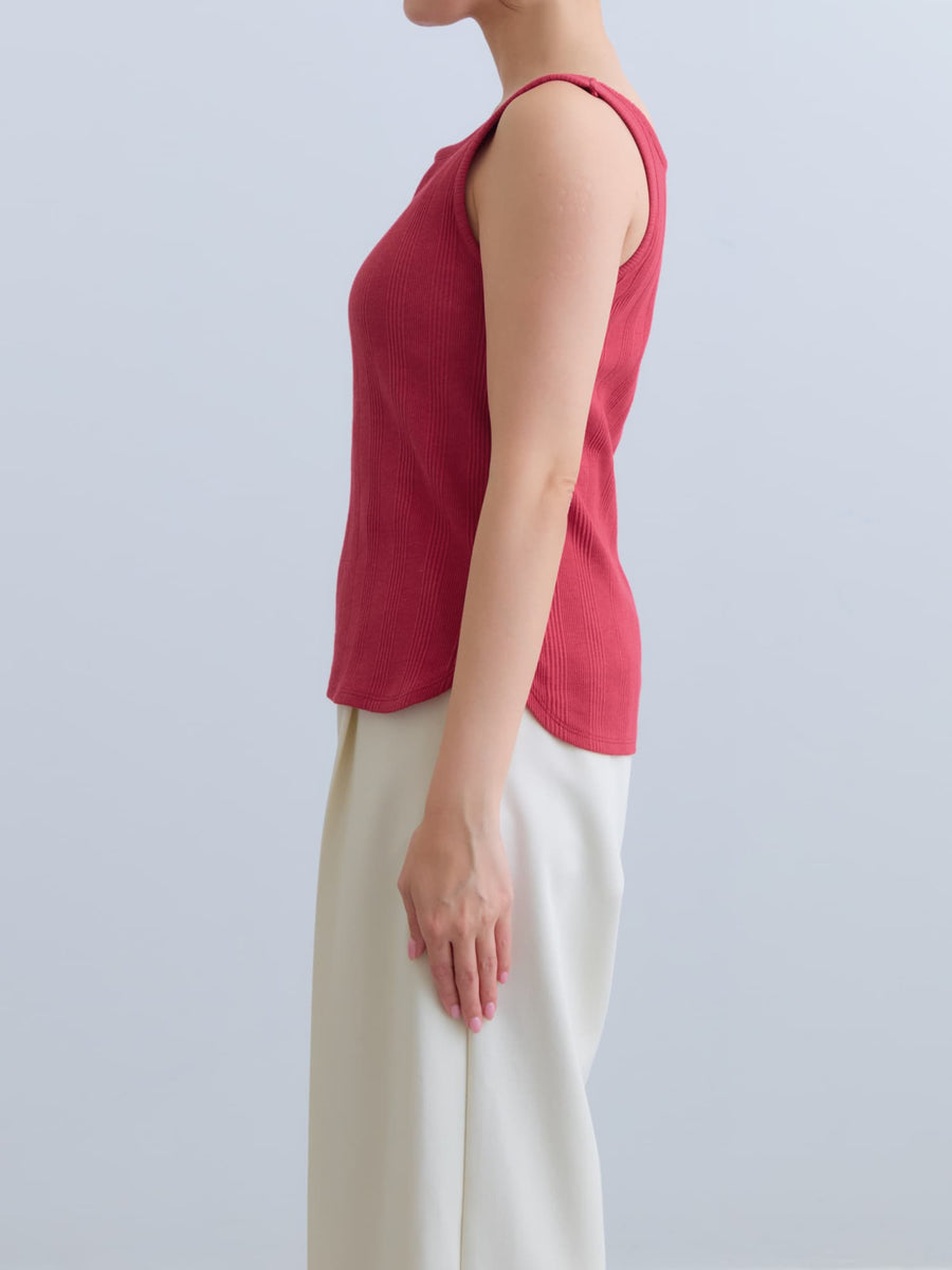 カップ付きスクエアネックタンクトップ　[通常]