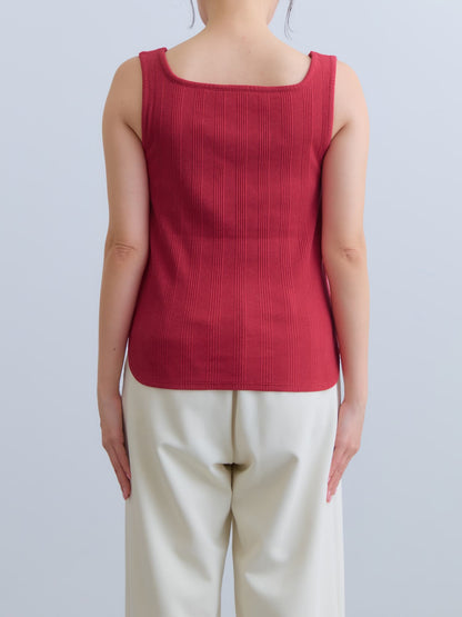 カップ付きスクエアネックタンクトップ　[通常]