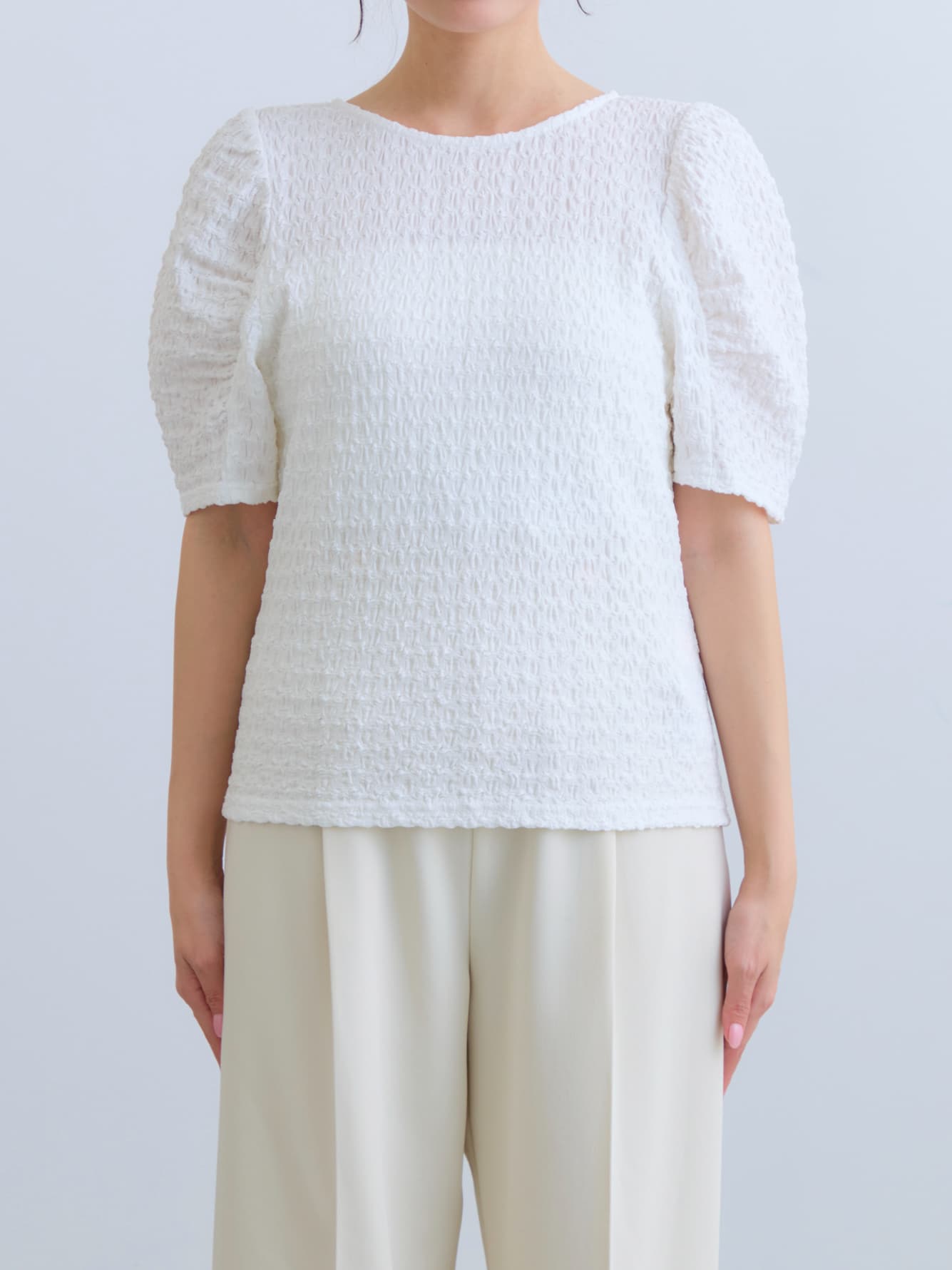 ※こちらが実物のカラーに一番お色味が近くなっております。（オフホワイト）<br>149cm | B:77 W:60 H:83 股下:68.5 | ワンサイズ着用