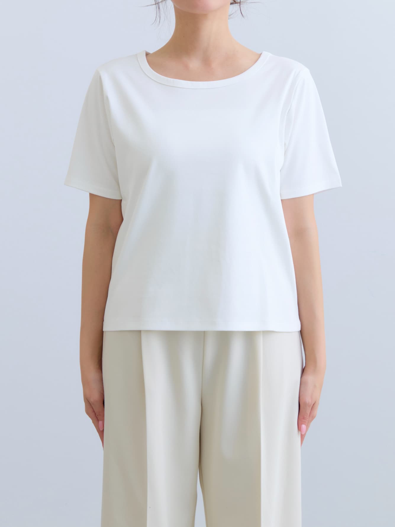 接触冷感】シルケットコットンベーシックTシャツ | 小柄・低身長女性