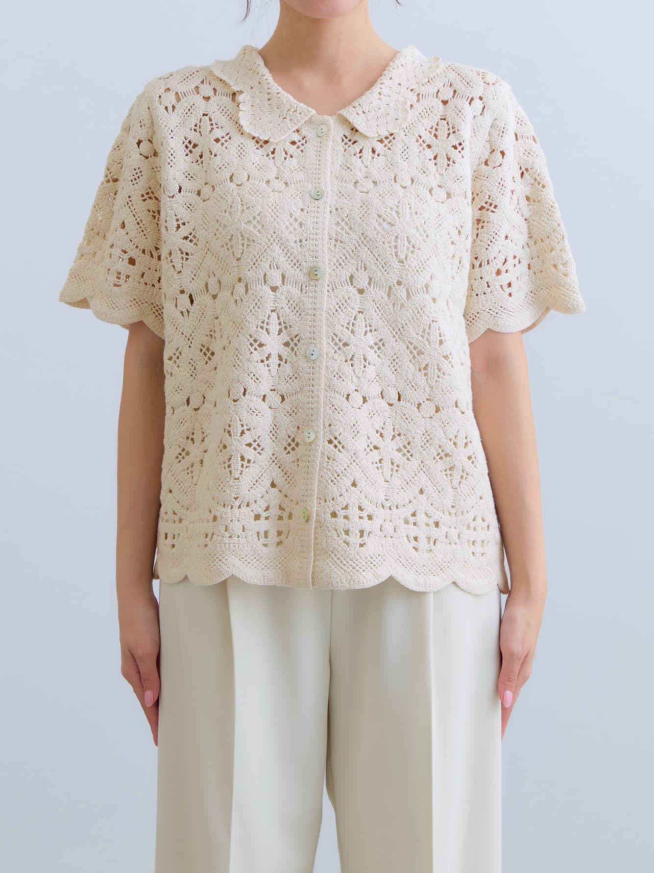 nude vintage クロシェット　トップス WEB限定】クロシェ編みトップス